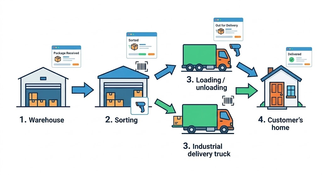 tracking status changes from delivered to in transit